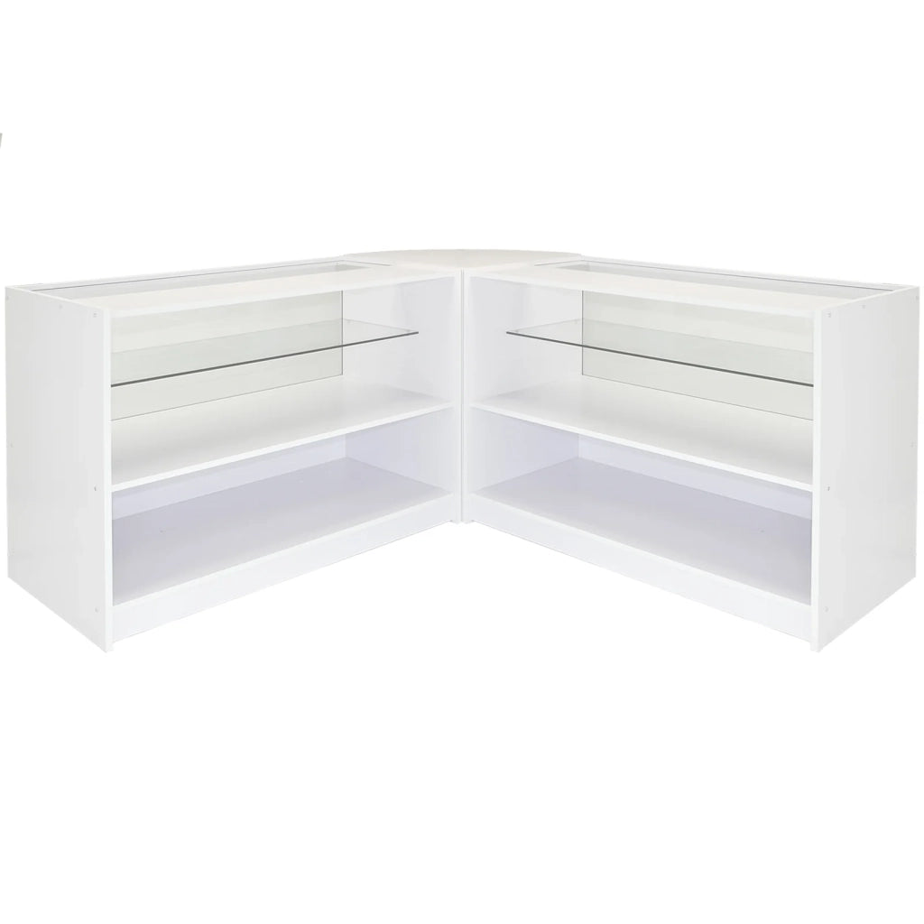 Set Gemini con 3 Banconi Negozio e Reception Bianco Brillante Elegante Solidi
