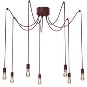 Lampada a sospensione Spindel 7xE27 borgogna Luminex