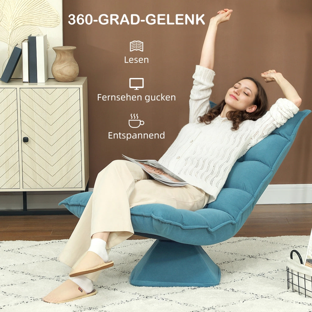 Poltrona Relax Girevole ¨C Minimal ¨C Blu 62x70x95 cm