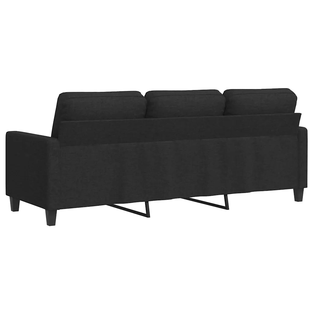 Divano a 3 Posti-Sofa 3 Posti Nero 180 cm in Tessuto 256427