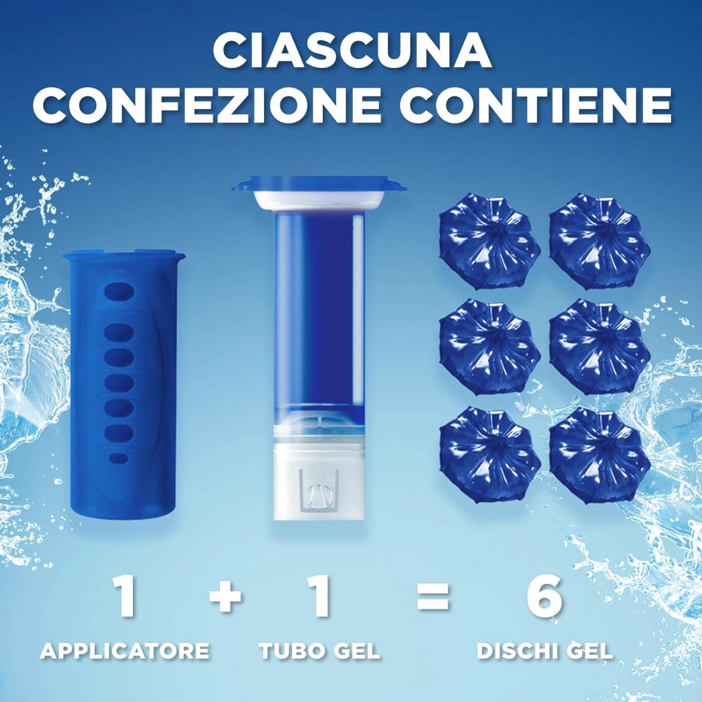 DUCK FRESH DISCS BLUE BASE PER DISCHI GEL IGIENIZZANTI WC 1 APPLICATORE E 6 DISCHETTI