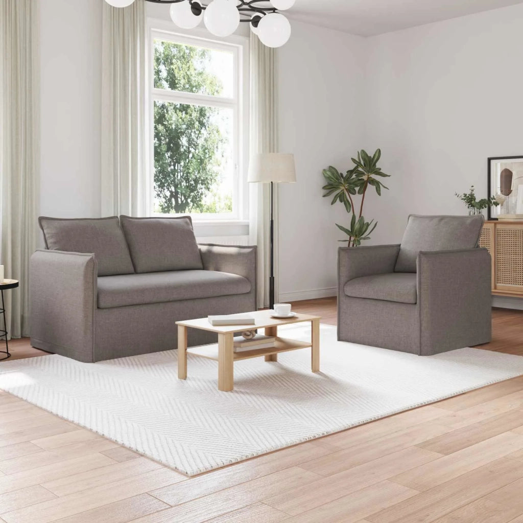 Set di divani 2 pcs Tortora 136 x 82 x 85 cm Tessuto 3407527