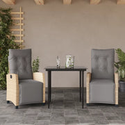 Set Pranzo da Giardino 3 pz con Cuscini Beige Misto Polyrattan 3213016
