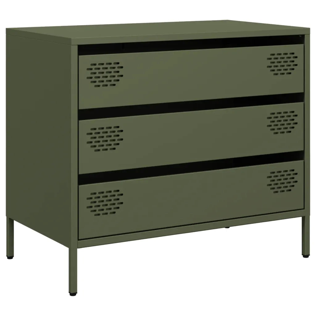 Credenza Verde Oliva 68x39x58,5 cm in Acciaio Laminato a Freddo 851296
