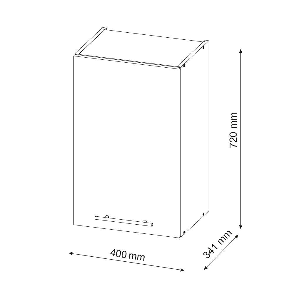 Vicco Mobile bagno Antracite lucido 40 x 72 cm