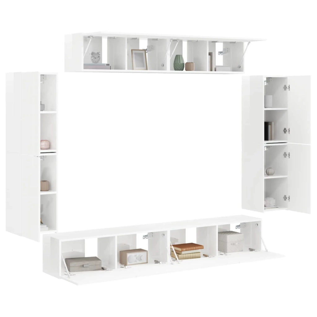 Mobile TV 8 pcs Bianco Lucido 3409145