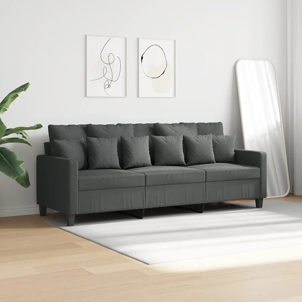 Divano a 3 Posti-Sofa 3 Posti Grigio Chiaro 180 cm in Tessuto 449614