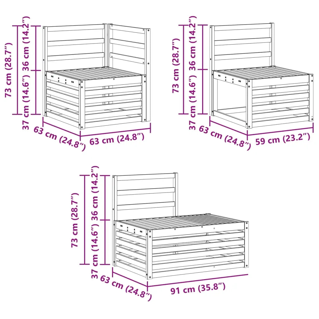 Set di divani da esterno 6 Pezzo Bianco 3392474