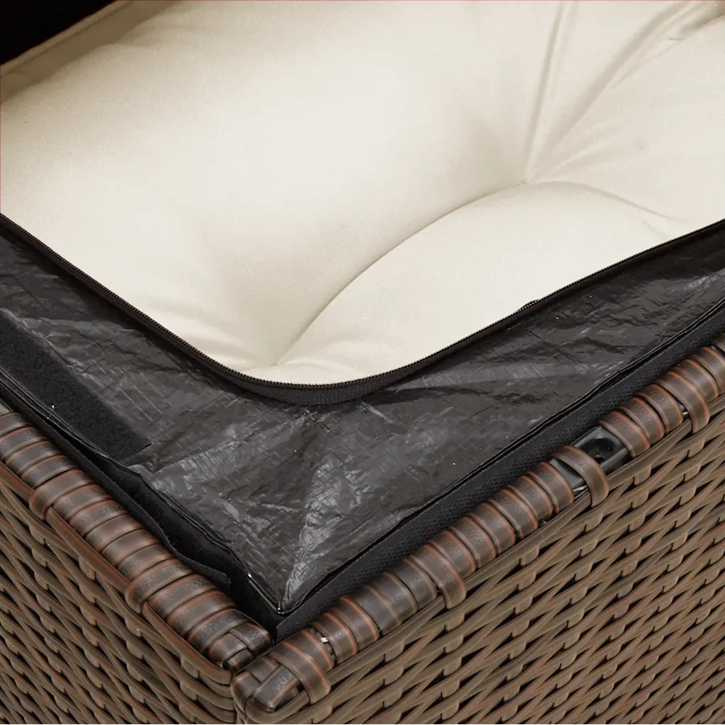 Divano da Giardino a 2 Posti con Cuscini in Polyrattan Marrone 366217