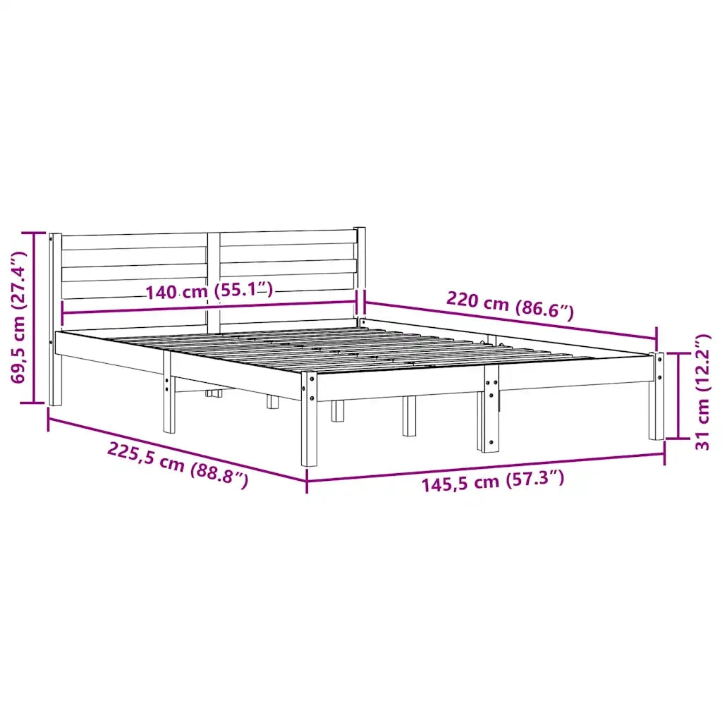 Struttura del letto-Giroletto Marrone 225,5 x 145,5 x 69,5 cm