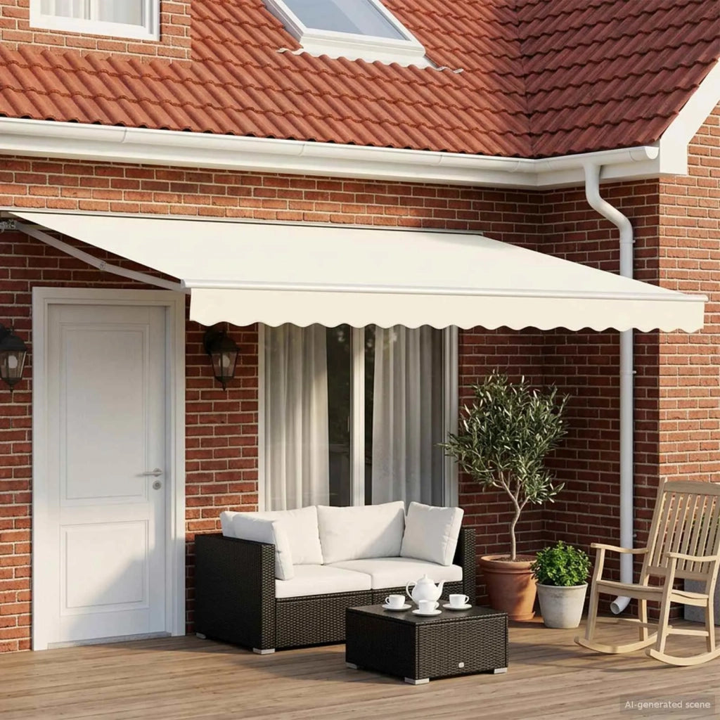 Cornice per Tenda Manuale con LED Crema e Bianco 5 x 3 m 3420687