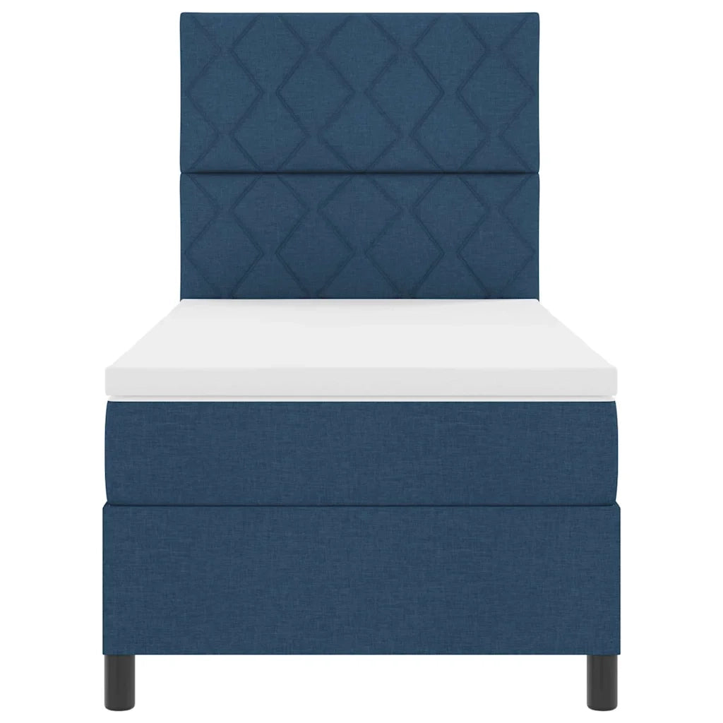 Letto a molle con testiera Blu 90 x 190 cm Tessuto 3339433