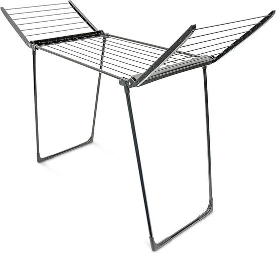 Droga a scompatto - 104x169x545 cm - 13m di corda per asciugare - nero