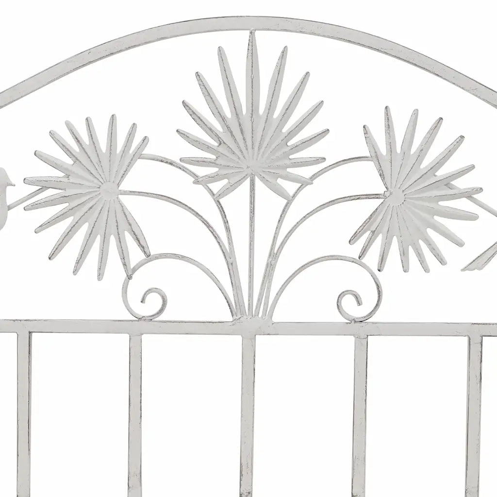 Panchina da giardino Bianco Antico 104 x 52,5 x 89 cm Acciaio 42008114