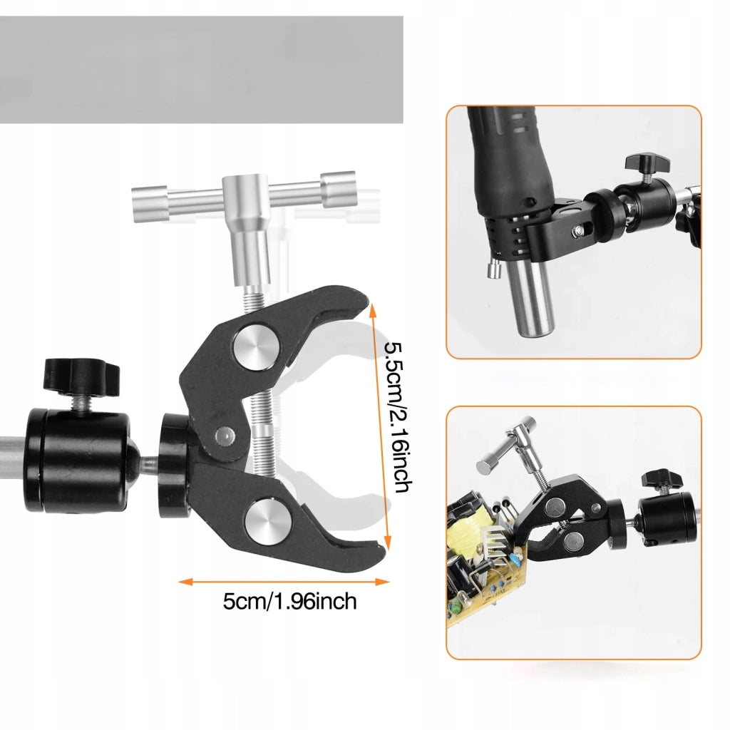 Supporto Universale con 4 Bracci Flessibili e Morsetti – Precisione e Stabilità | Ideale per Elettronica e Modellismo