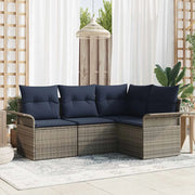 Set Divano da Giardino 4 pcs Grigio polyrattan 3354014