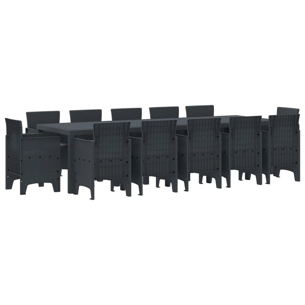Set da Pranzo per Giardino 13 pcs Antracite Plastica
