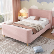 Letto Singolo Imbottito per Bambini ¨C MINIMAL ¨C Rosa, Velluto, 90x200
