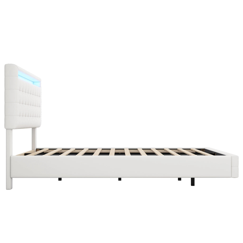 letto basso pu bianco 140 x 200 cm