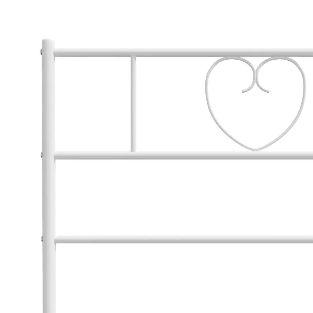 Giroletto con Testiera Metallo Bianco 90x200 cm 355505