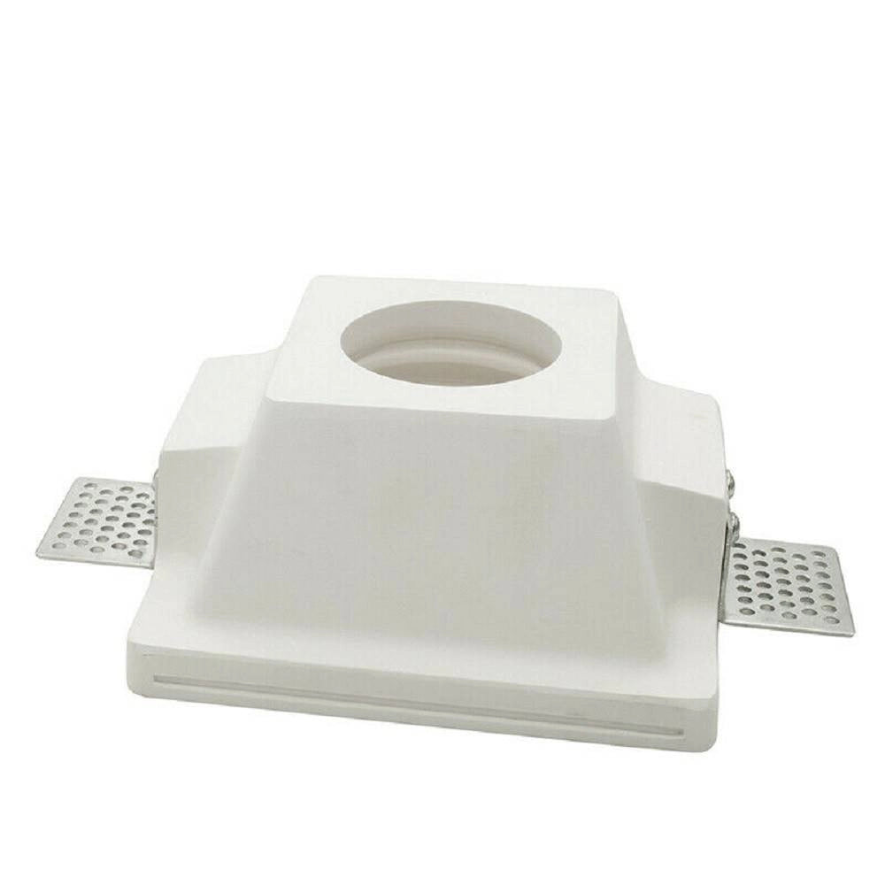Trade Shop - Portafaretto Incasso In Gesso A Scomparsa Per Faretto Gu10 Motivo Quadrato Gs-19 -