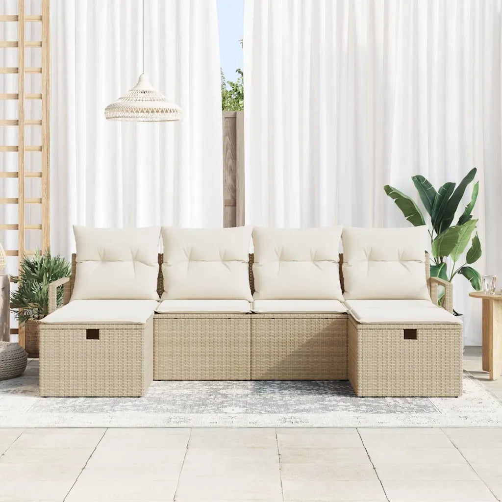 Set di divani con cuscino 5 pcs polyrattan