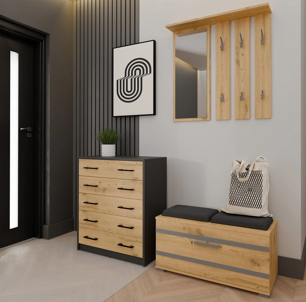 Scarpiera alex antracite artisan per ingresso
