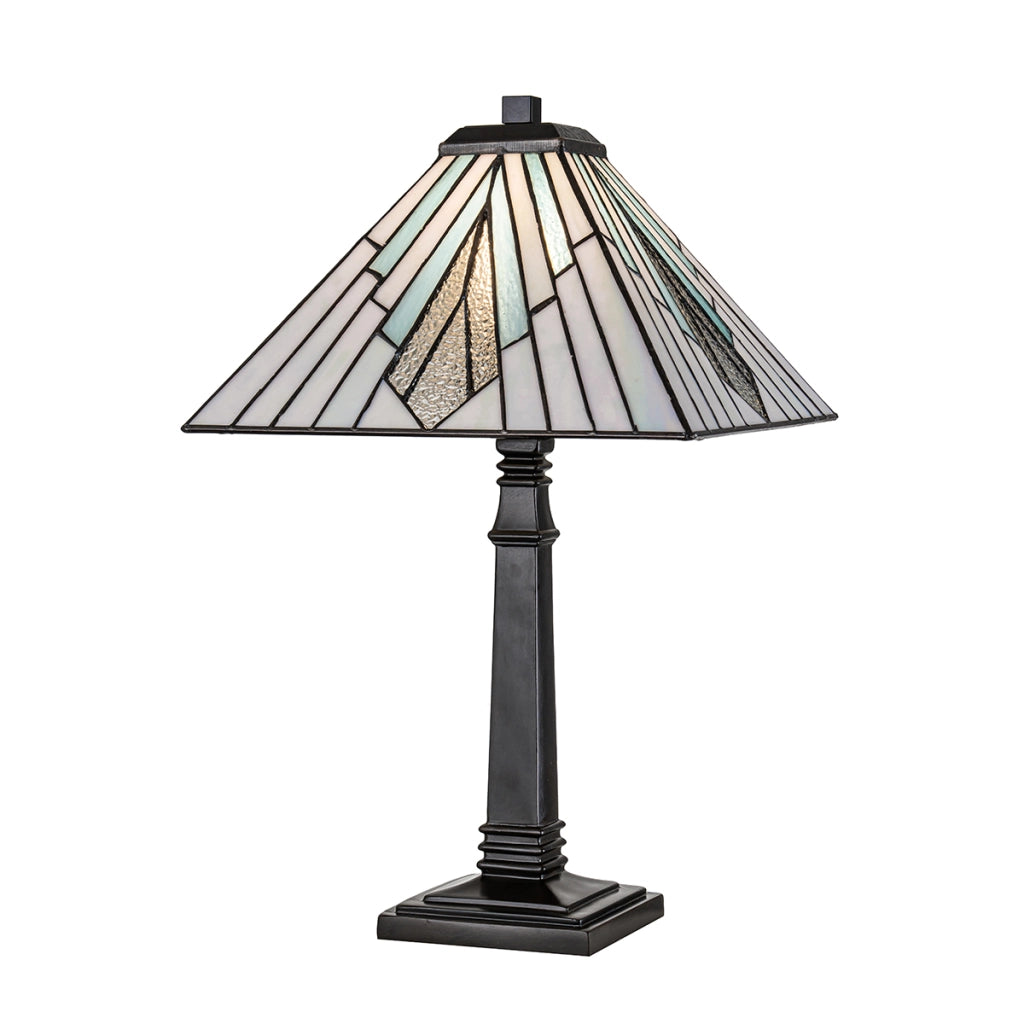 Lampada tavolo Tiffany Alderley grande bronzo E27 Elstead