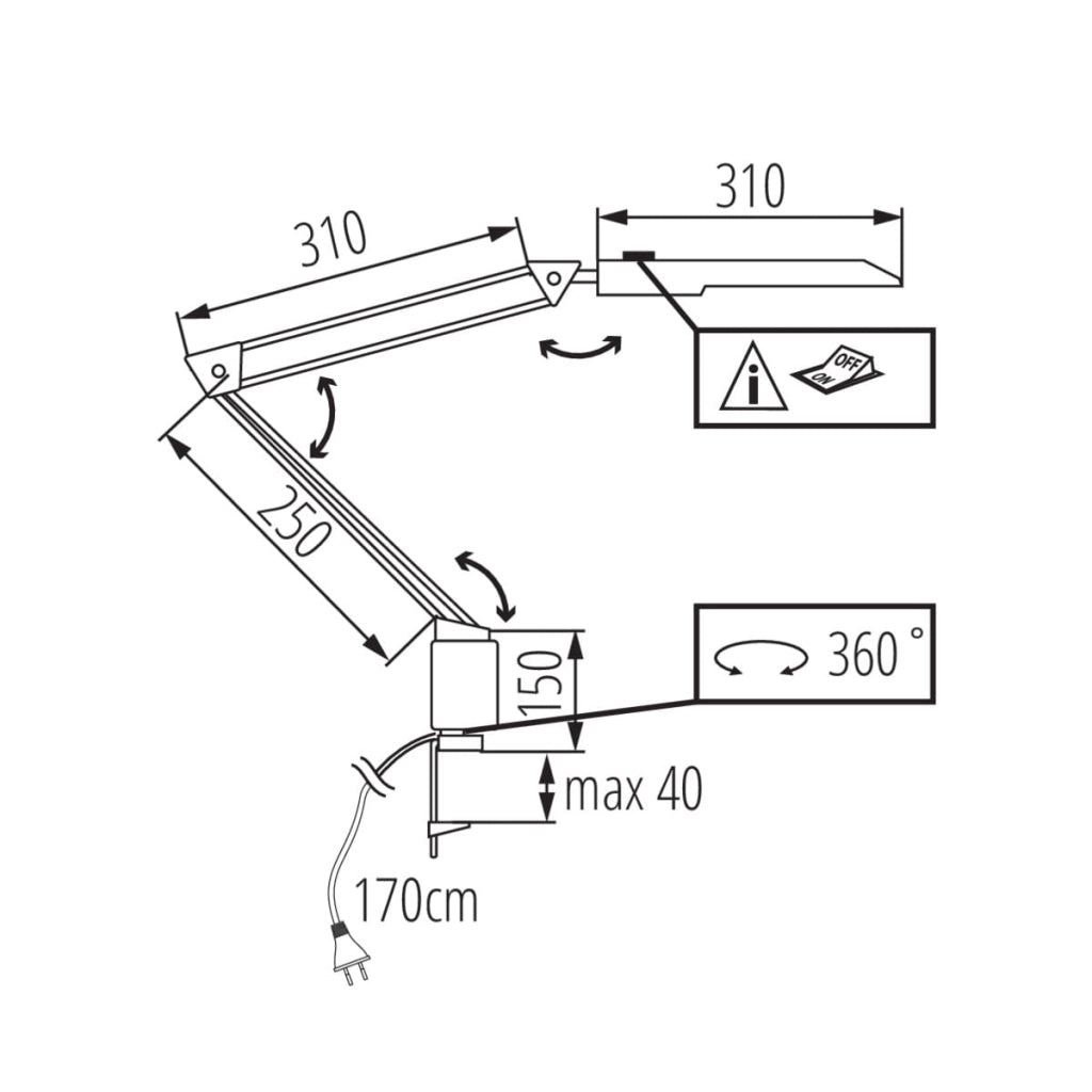 Lampada da scrivania LED bianca HERON II Kanlux 27603