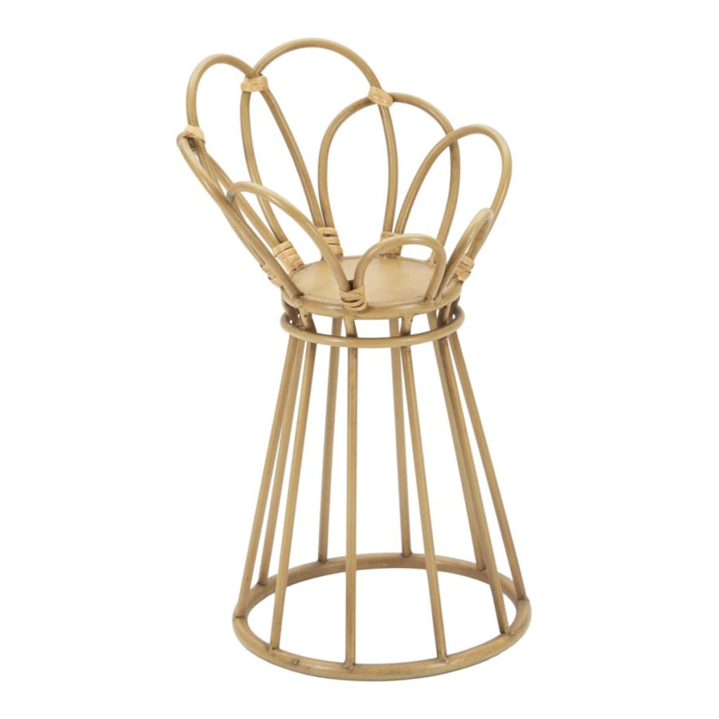 Porta-vaso Panama Tower in ferro e rattan Ø 28x48 cm