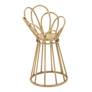 Porta-vaso Panama Tower in ferro e rattan Ø 28x48 cm