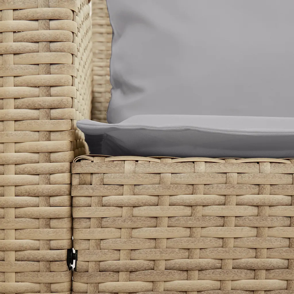 Divano da Giardino con Cuscini a 5 Posti Beige in Polyrattan 4104116
