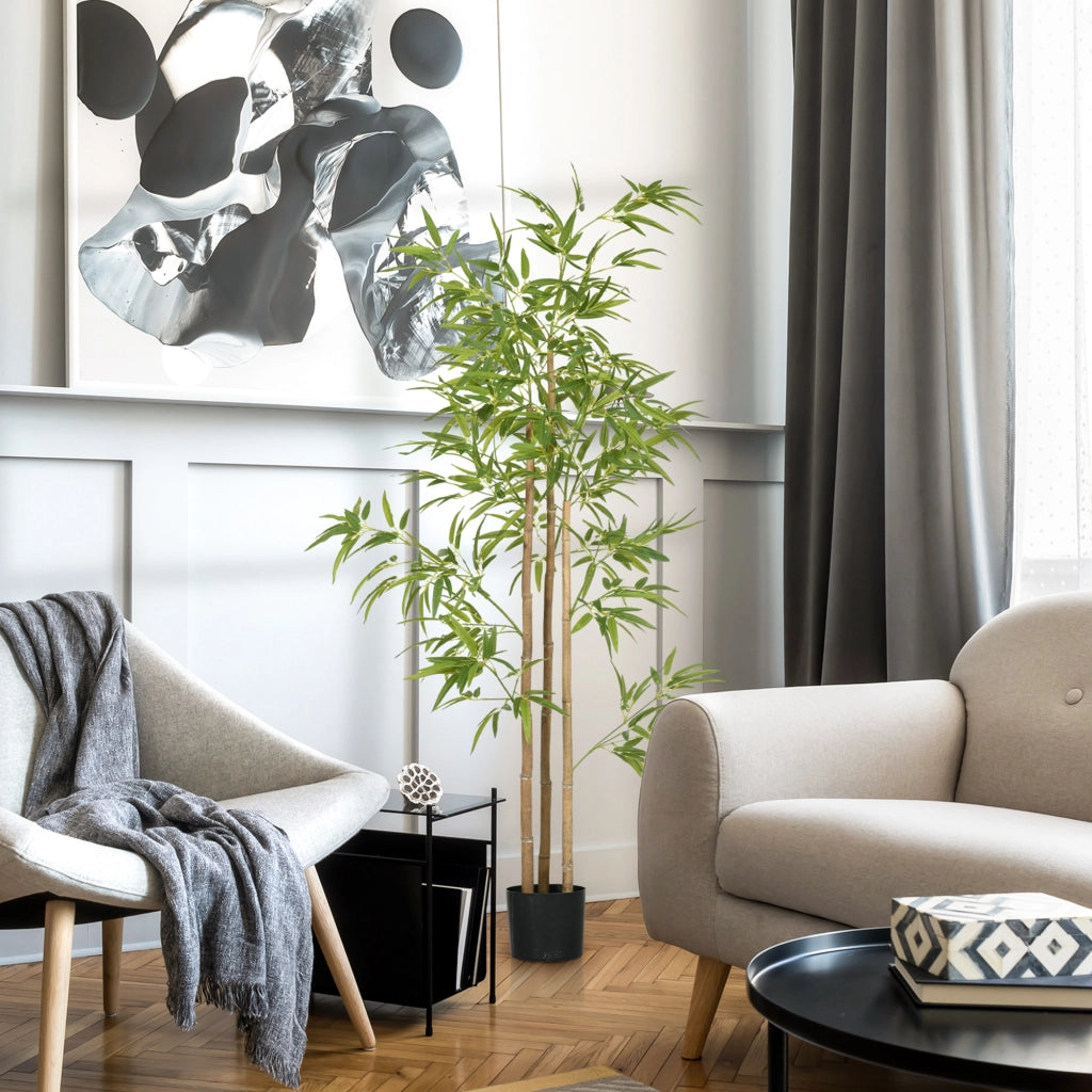 Albero di bamb¨´ artificiale ¨C Minimal ¨C Verde 180 cm con vaso
