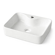Lavabo da appoggio rettangolare ceramica 47 cm Bianco