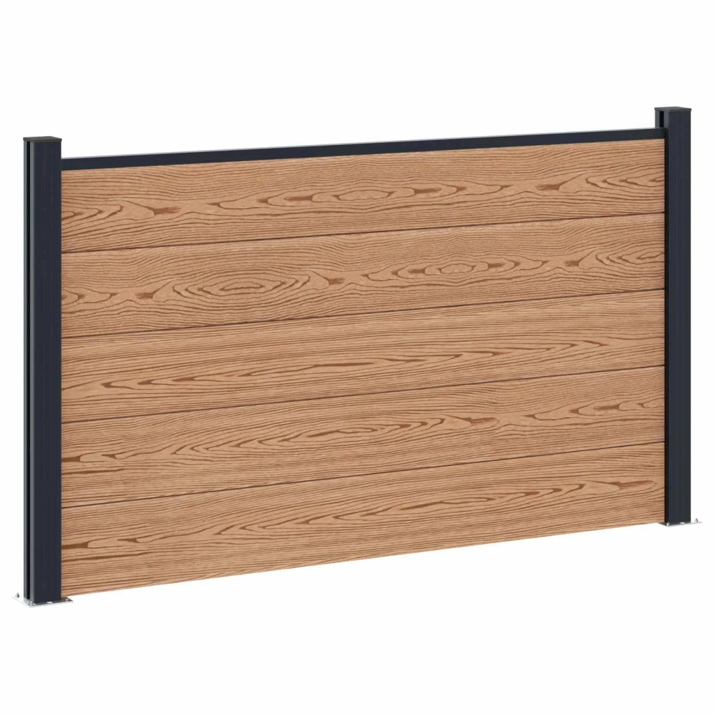 Pannello di Recinzione 5 pcs WPC e Alluminio Marrone
