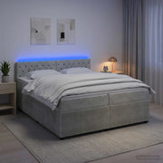Letto box spring con materasso Grigio Chiaro 200 x 200 cm 3453203