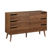 Cassettiera effetto legno, 6 cassetti, noce