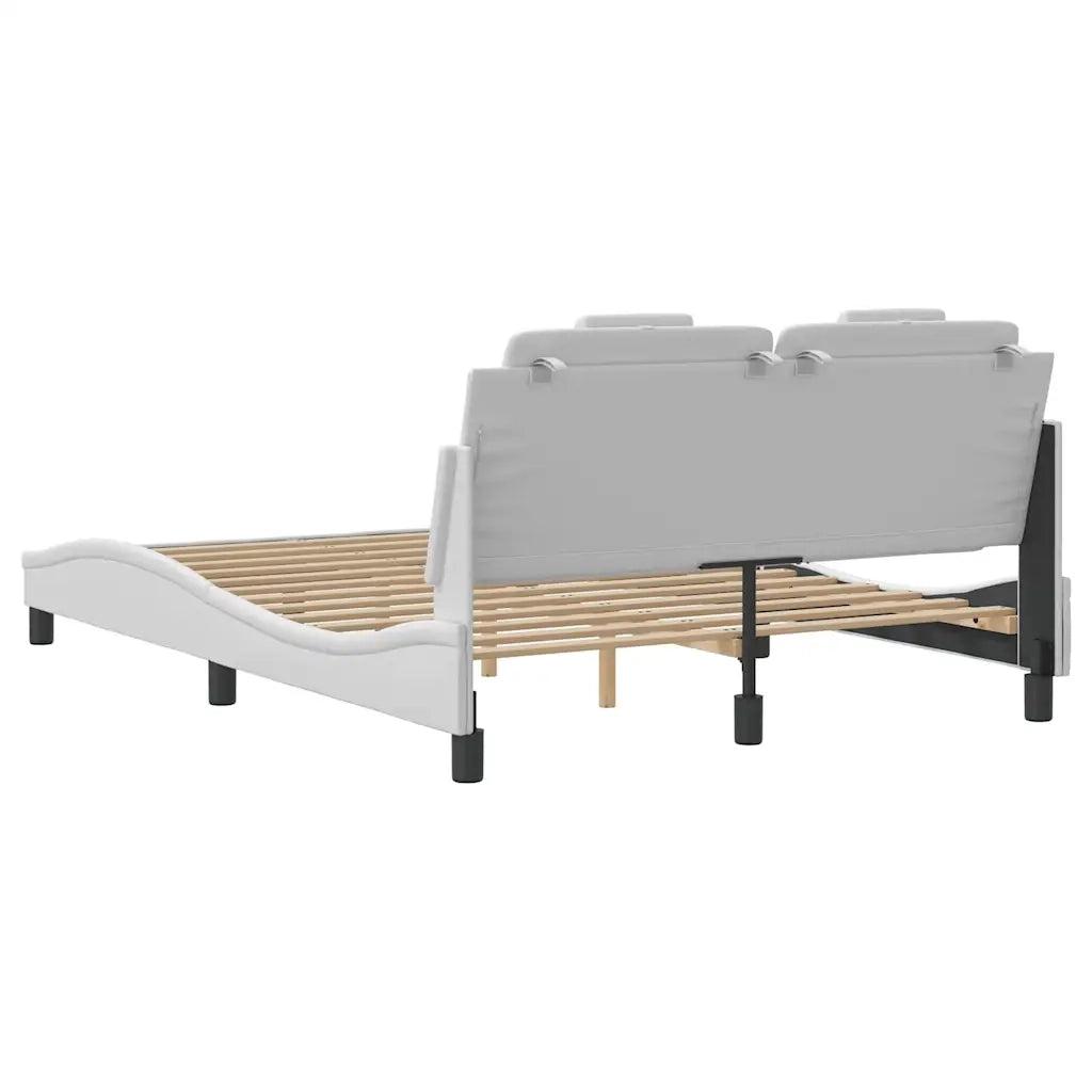 Giroletto Viana senza Materasso Bianco 140x190 cm in Similpelle
