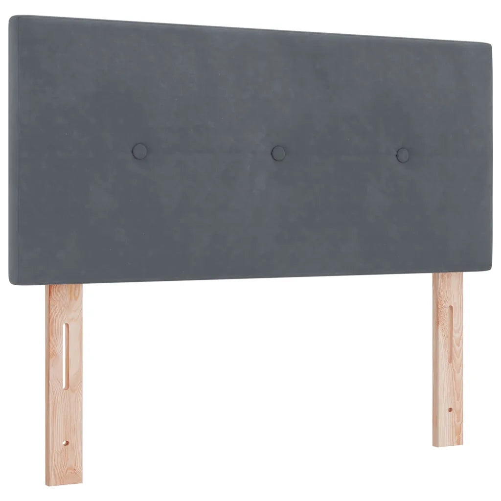 Letto a molle con materasso Grigio scuro 190 x 90 cm Poliestere