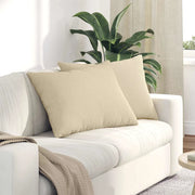 Cuscini da Divano 2 pz-Set di 2 Cuscini per Sofa Crema 70 x 50 cm Tessuto 183239