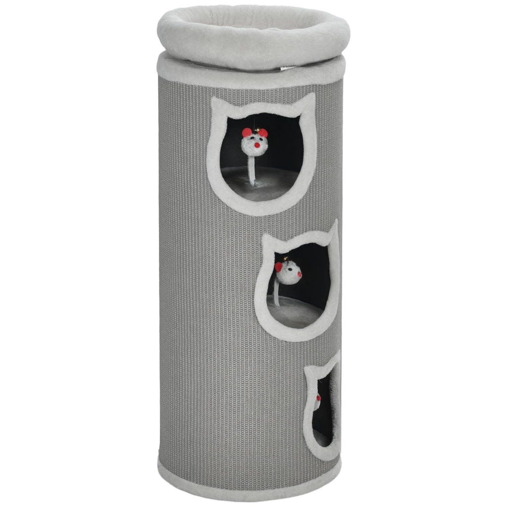 Torre per gatti con letto lavabile ¨C Minimal ¨C Grigio 96 cm