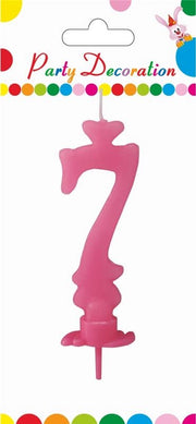 MAURY'S CANDELA PER COMPLEANNO NUMERO "7" ROSA