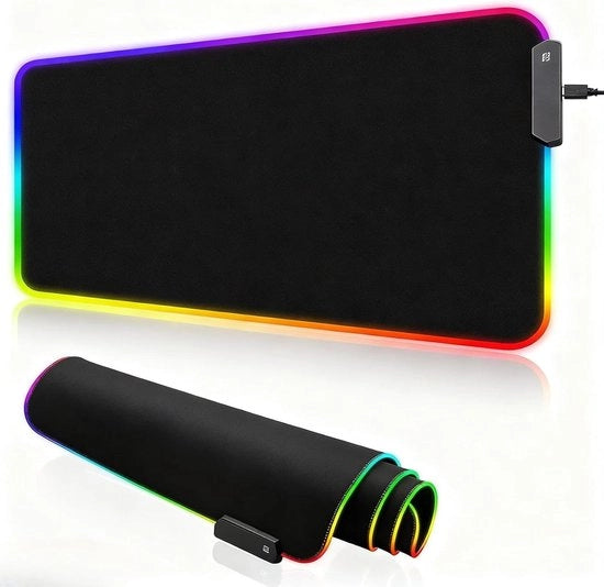 Tavolo da gaming con illuminazione LED, base antiscivolo, grande dimensione - accessorio PC laptop 800 x 300 mm.