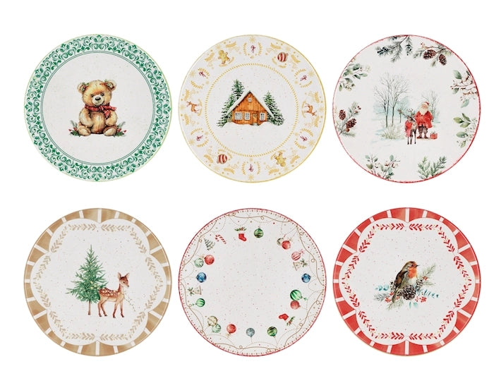 Sottopentola tonda in ceramica decorato Sciatori