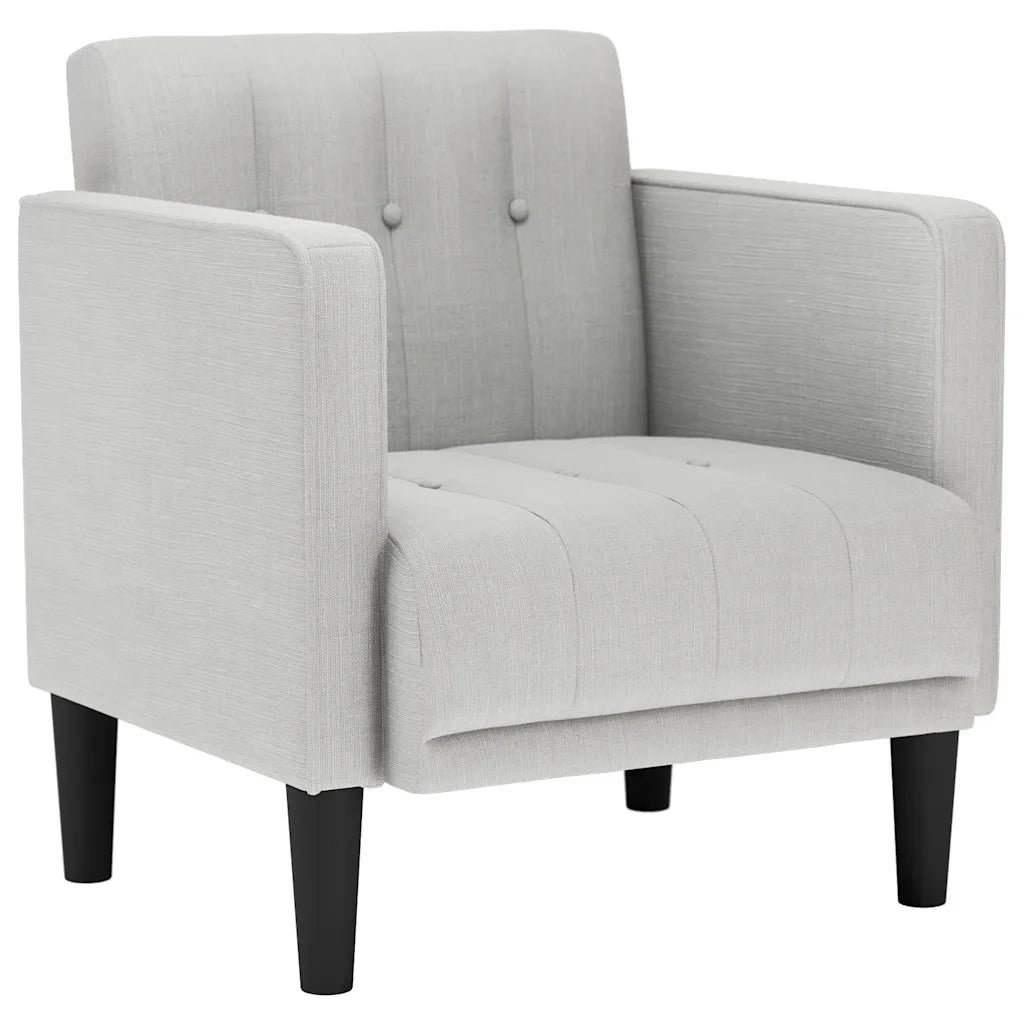 Divano Poltrona | Sedia con Braccioli Grigio Nuvola 53 cm in Tessuto