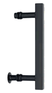 Kit Maniglia Box Doccia Round Nero Opaco Minimal – Interasse 145 mm – Lunghezza 200 mm