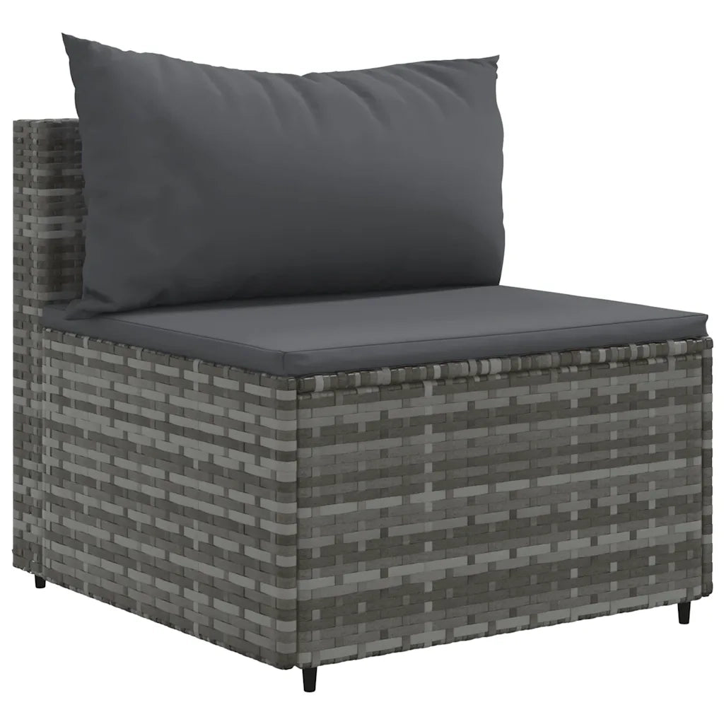 Set Divani da Giardino 5 pz con Cuscini in Polyrattan Grigio 3308058