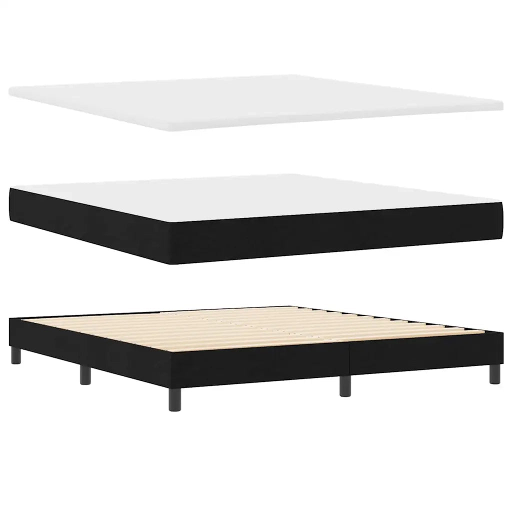 Letto a molle con materasso con led Nero 180 x 200 cm Tessuto