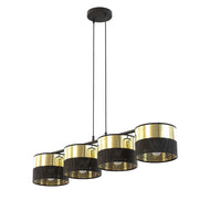 Lampadario LUX Emibig nero oro metallo 4xE27