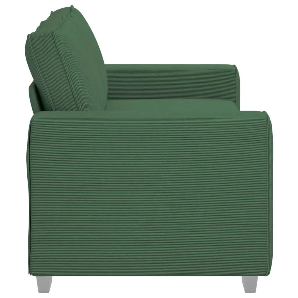 Divano Divanetto Verde Scuro 180x77x82cm Tessuto di Velluto a Coste 4105204